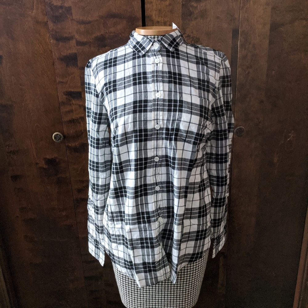 J.Crew Flannel Button Down Top NWT